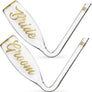 Chambong Bride and Groom Champagne Glasses (6 oz) - Wedding Toasting Flutes for Mr and Mrs, Champagne Glasses for Wedding Celebrations, Wedding Champagne Flutes for Perfect Engagement Gifts